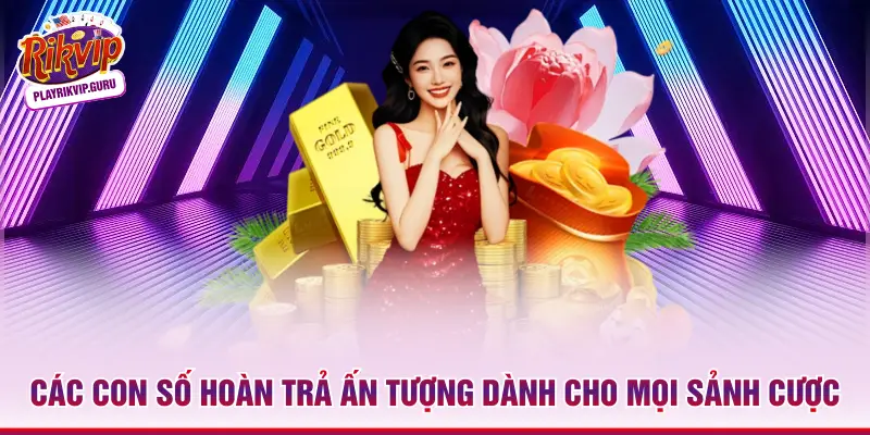 Các con số hoàn trả ấn tượng dành cho mọi sảnh cược